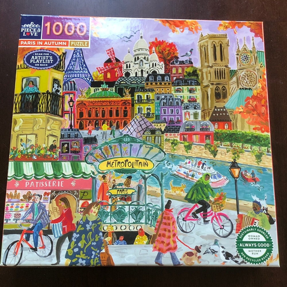 EeBoo Paris in Autumn 1000 piece puzzle.
